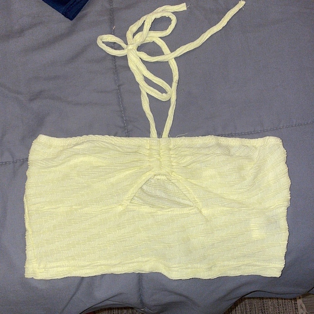 Yellow crop top